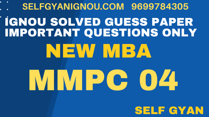 MMPC 4 important questions Solved Guess Paper MBA