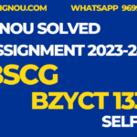 BZYCT 133 BSCG ignou assignment 2024