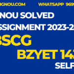 BZYET 143 BSCG ignou assignment 2024