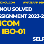 IBO 01 MCOM ignou assignment 2024