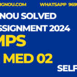 MED 02 M.A. Political Science  Ignou assignment 2024