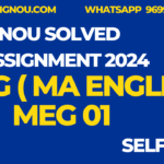 MEG 01 MA English Ignou assignment 2024