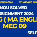 MEG 09 MA English Ignou assignment 2024