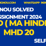 MHD 20  MA Hindi Ignou assignment 2024