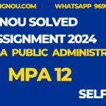 MPA 12 M.A. Public Administration  Ignou assignment 2024