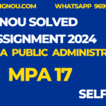 MPA 17 M.A. Public Administration  Ignou assignment 2024