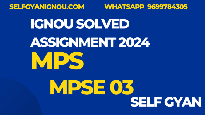 MPSE 03 M.A. Political Science  Ignou assignment 2024