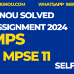MPSE 11 M.A. Political Science  Ignou assignment 2024
