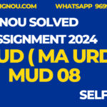 MUD 08 MA URDU ignou assignment 2024