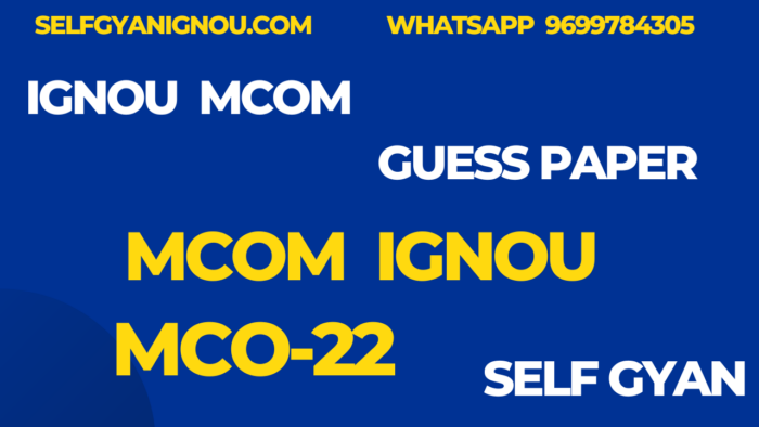 MCO 22 MCOM Ignou Solved Guess Papers 2024