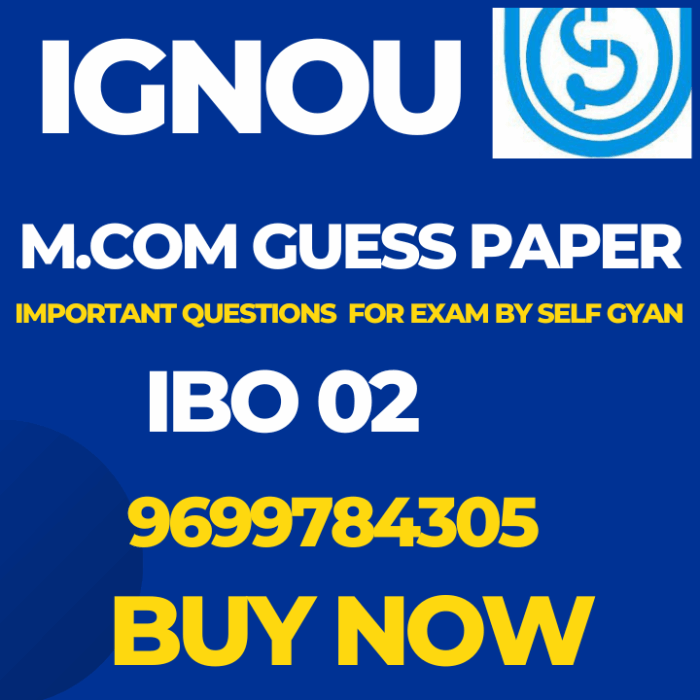 IBO 02 MCOM IGNOU solved Guess Papers
