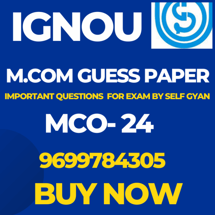 MCO 24 MCOM IGNOU solved Guess Papers